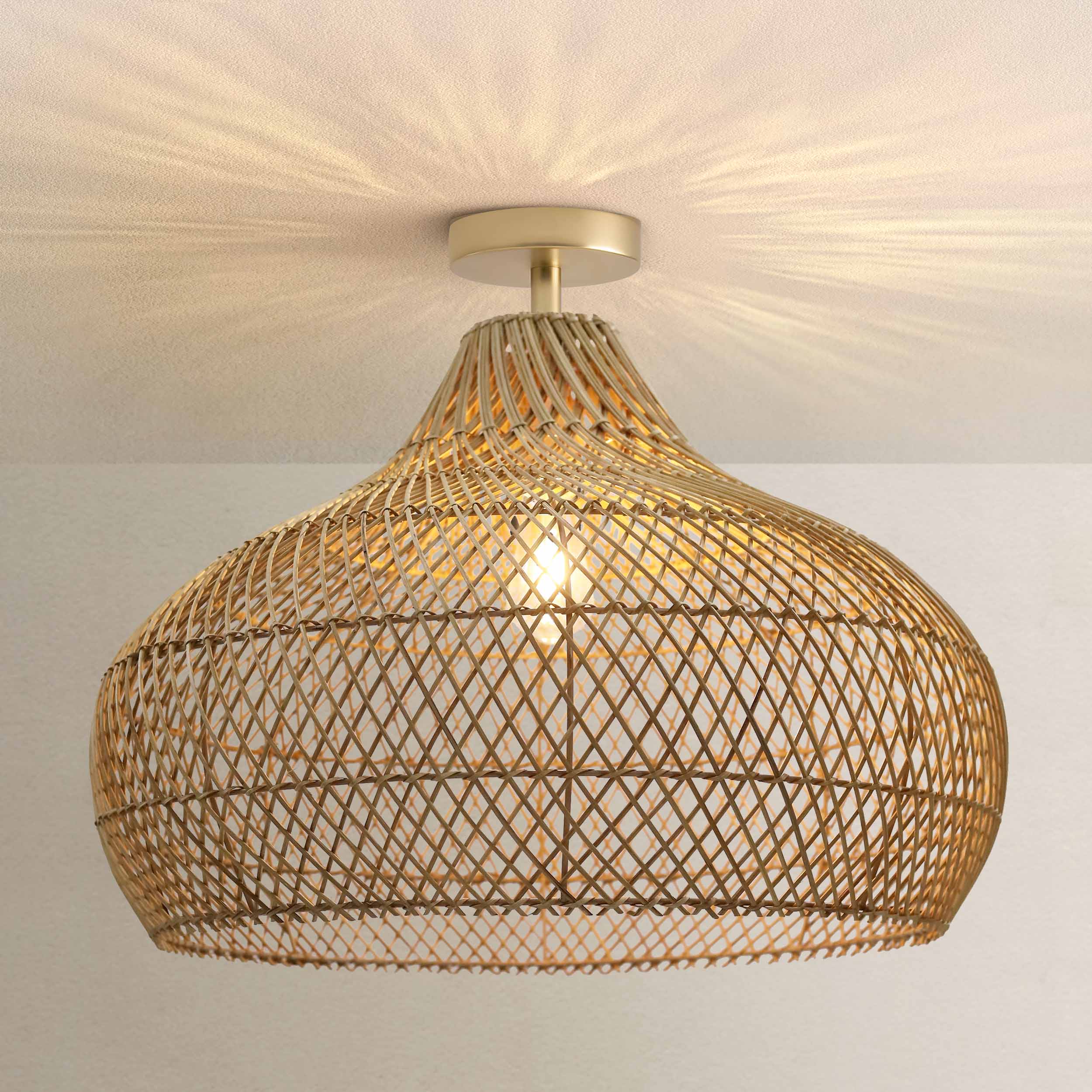Rowabi - Wholesale Chandelier/Hanging Light - Kloe Rattan Flushmount Light1