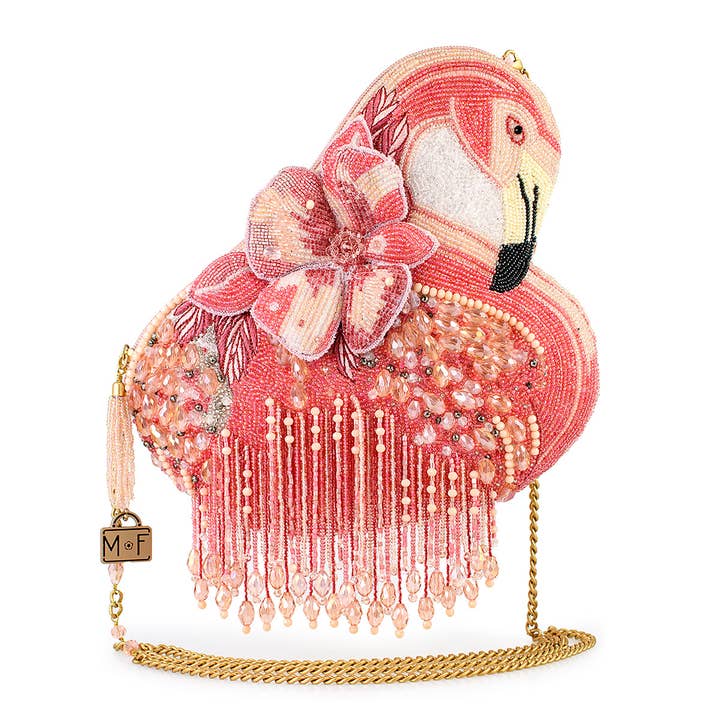 Mary Frances Accessories - Vente Sac à bandoulière – femme - Un sac à main bandoulière perlé flamant rose A Leg to Stand On