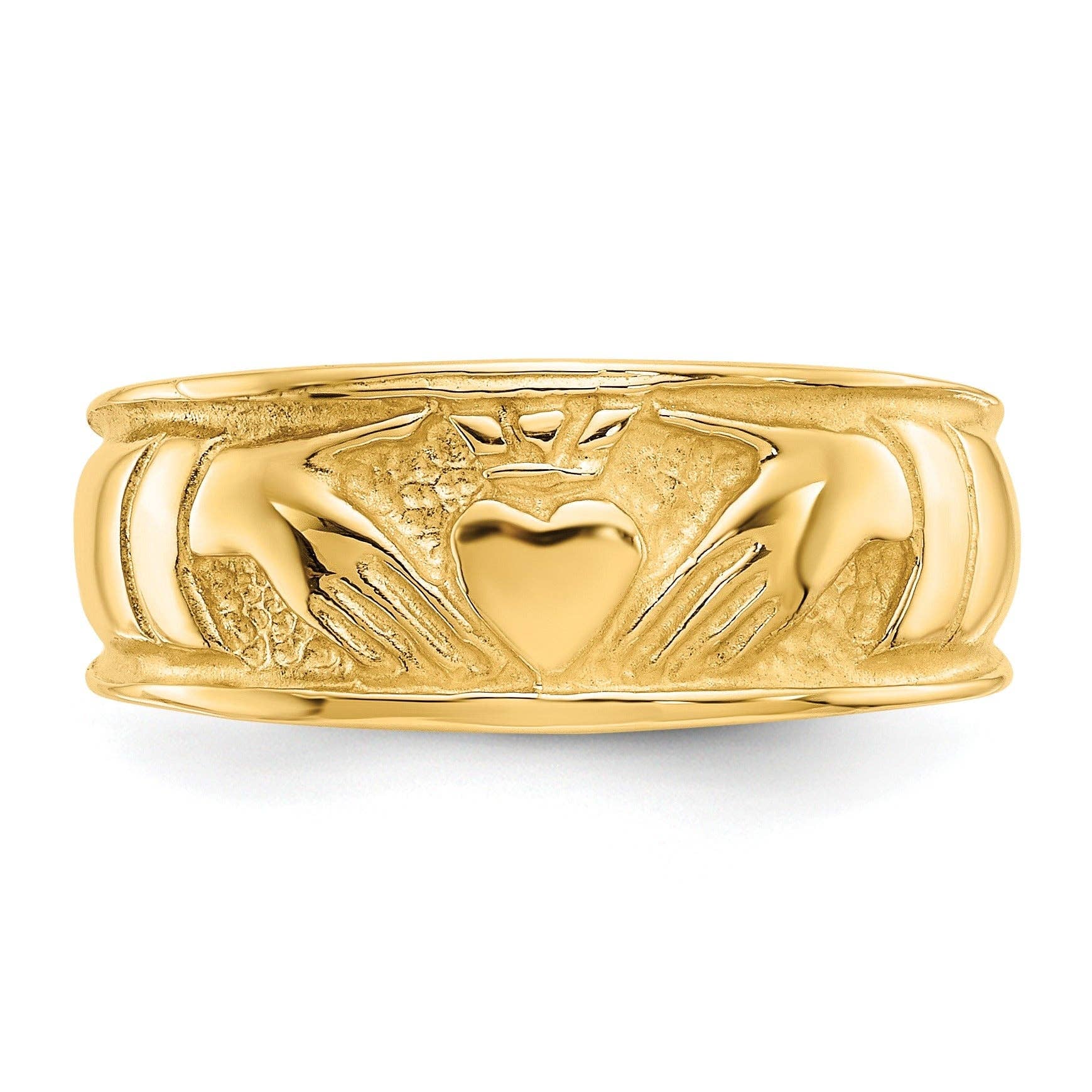 FCJ Jewelry LLC - Wholesale Band/Stacked Ring - 10k Gold Ladies Claddagh Band Ring2