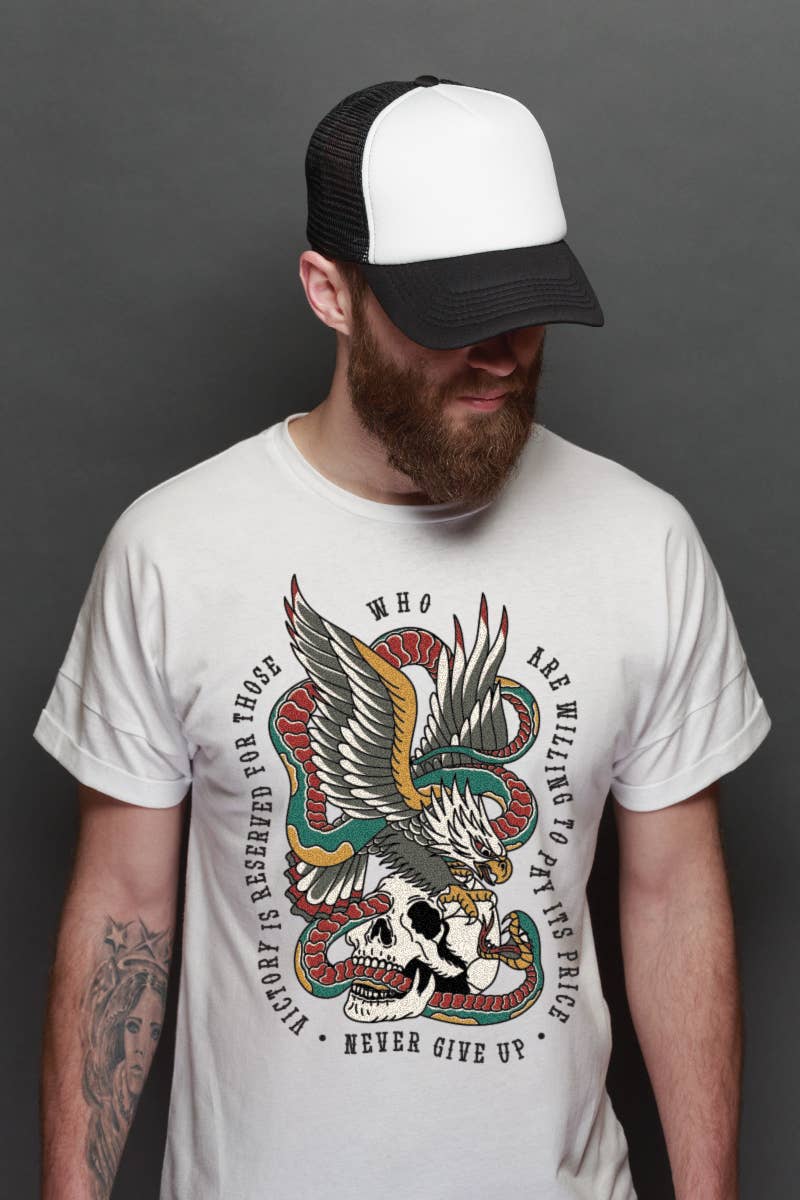 Polar bee - Wholesale Screen Printed T-Shirt - Men's - RETRO TATTOO0