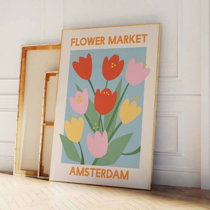 April Lane Art - Wholesale Art Print - Amsterdam Flower Market Print1