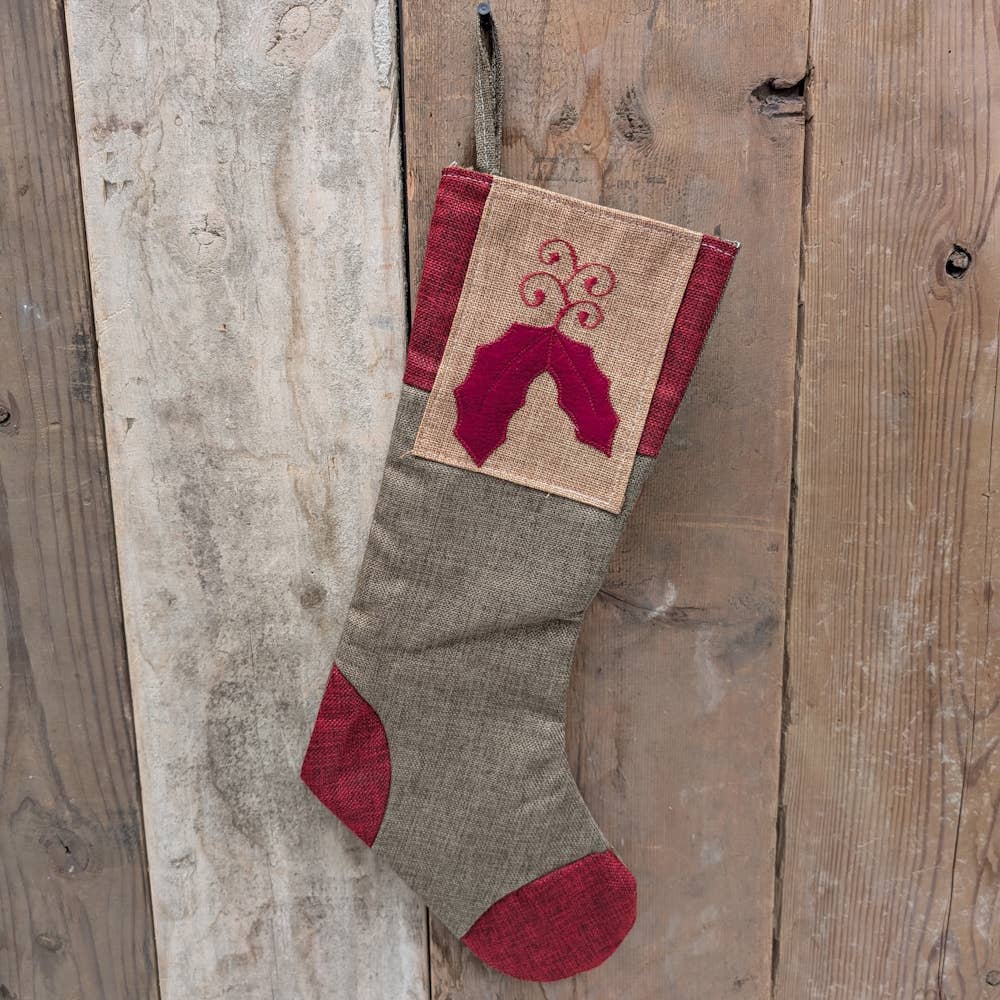 A.T. Imports - Wholesale Holiday Stocking - Burlap Stocking1