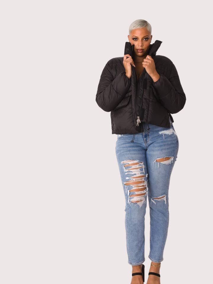 Plush Puffer Jacket - 81876 for wholesale by For Her NYC