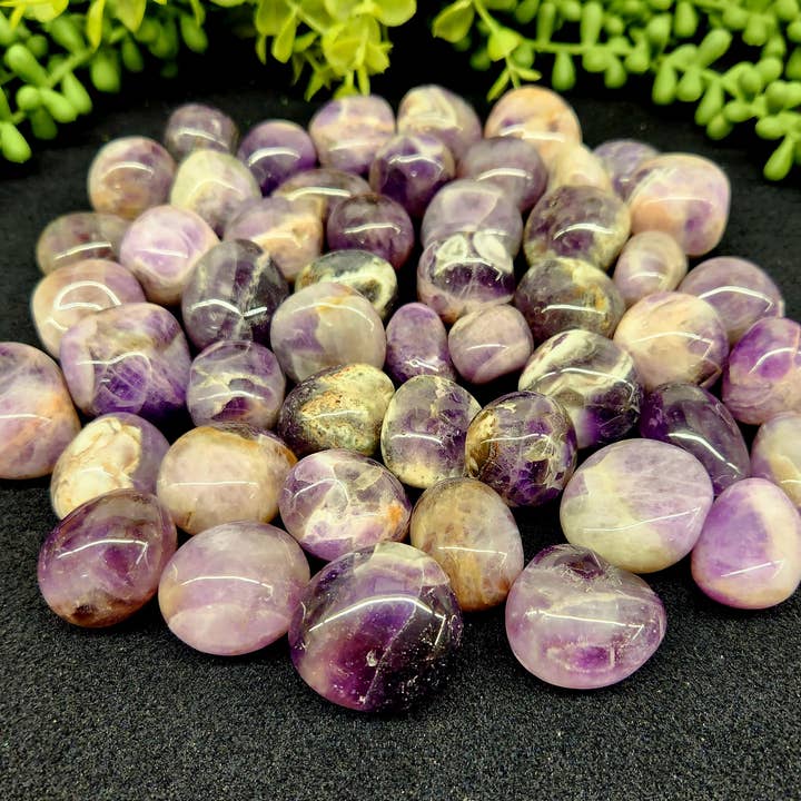 Meraki Gemstones - Wholesale Spiritual Stone/Crystal - Chevron Amethyst (1kg/2.2 lbs.) Tumbled Approx. 30-35mm