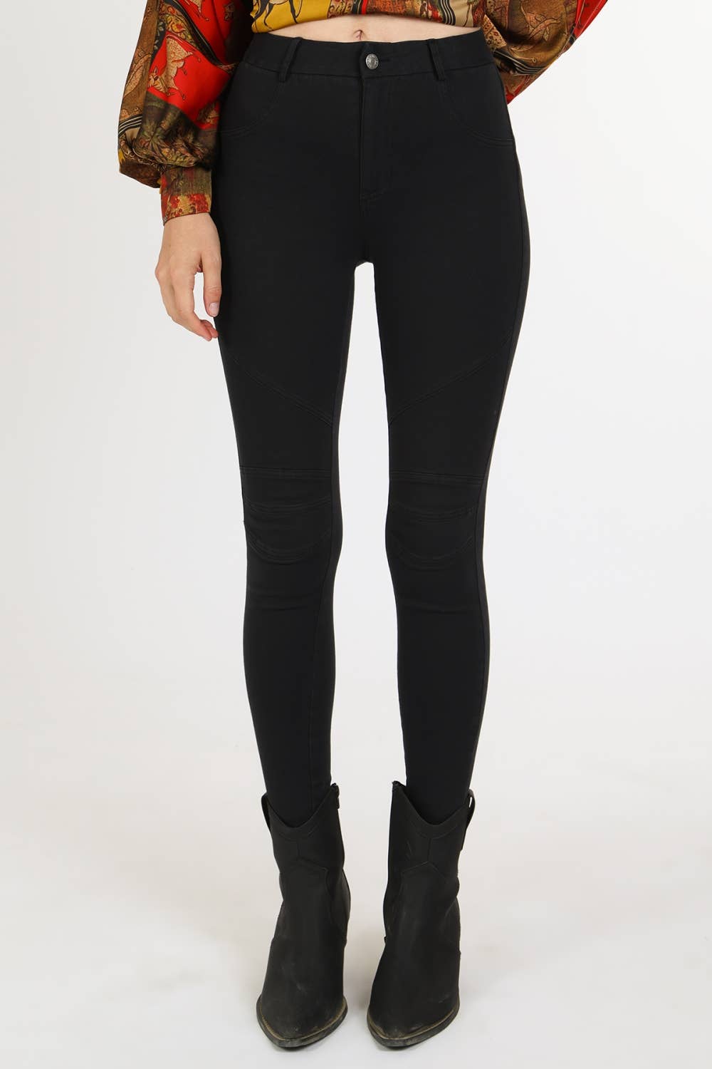 Beulah Style - Vente Pantalon – femme - Jegging Moto à Détails Plissés DM70022