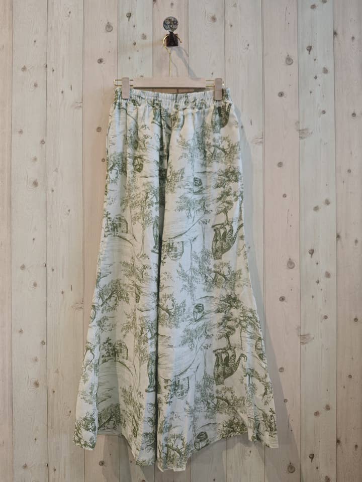 Linen & More - Wholesale Pants - Women's - REF 996 PRINTED LINEN TROUSERS 100%