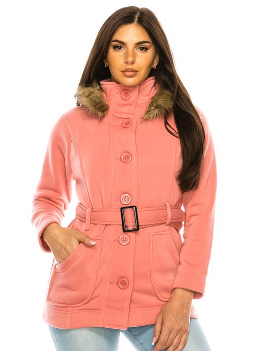 WJ16511 Woman Fur Jacket 2XL-3XL for wholesale by Unik