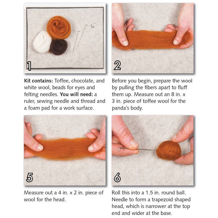 Woolpets – wholesale DIY craft kit – Red Panda Felting Kit2