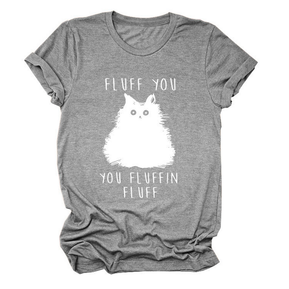 ACCITY - Wholesale Screen Printed T-Shirt - Women's - Women’s Graphic Tee – Fluff You Cat Print_CWTTSL05101
