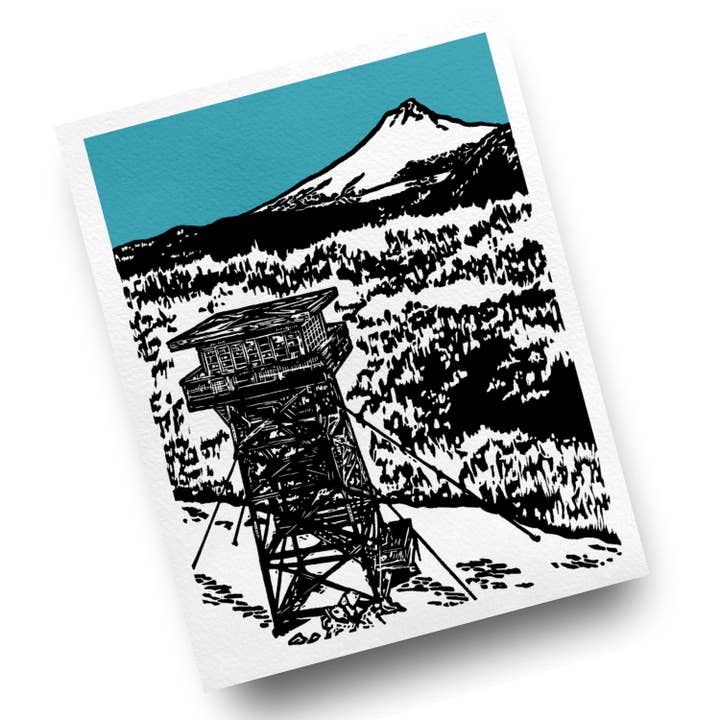 5 Mile Butte Lookout Art Print for wholesale by PrintsOnTheTrail