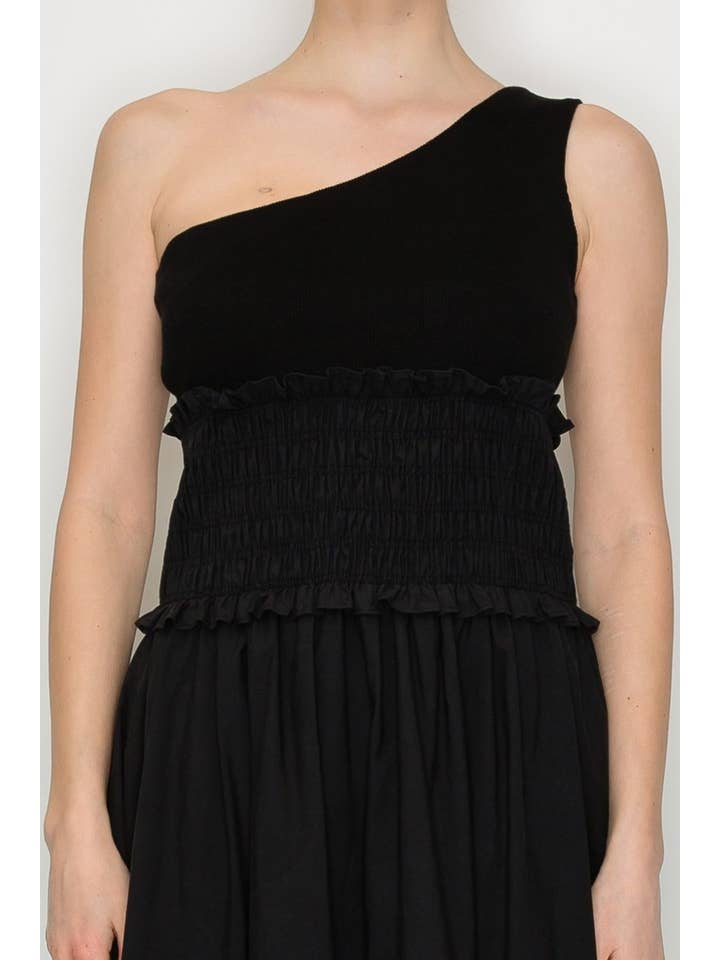 Creamon – wholesale Klänning - Dam – Maxiklänning i poplin med en axel