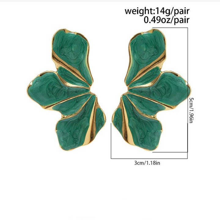 ACCITY - Wholesale Dangle Earrings - SWEET GRADIENT OIL DROP FLOWER ALLOY EARRINGS_CWMM3198