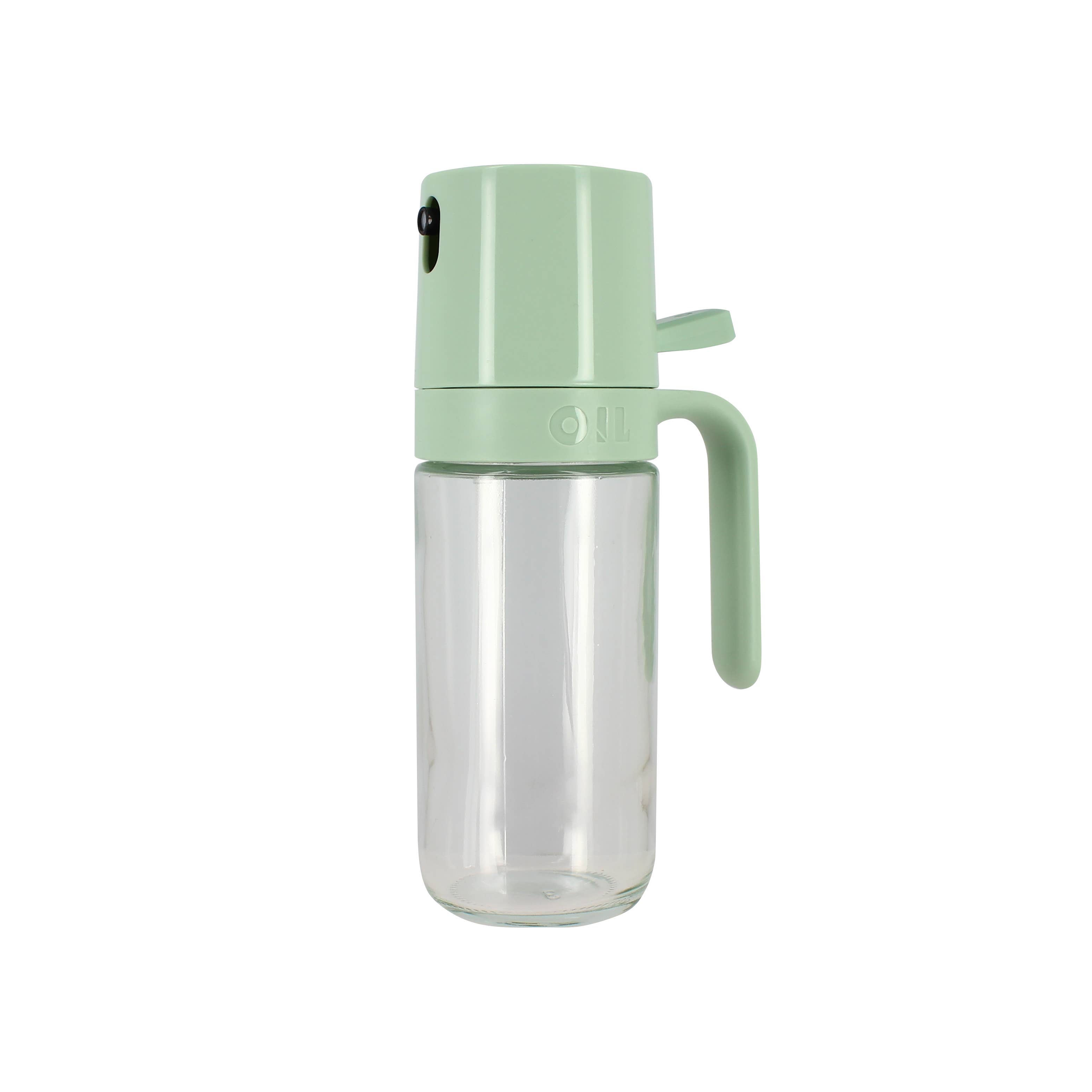 Menastyl – Galheteiro por atacado – Pulverizador de óleo de 250 ml em vidro com plástico verde0