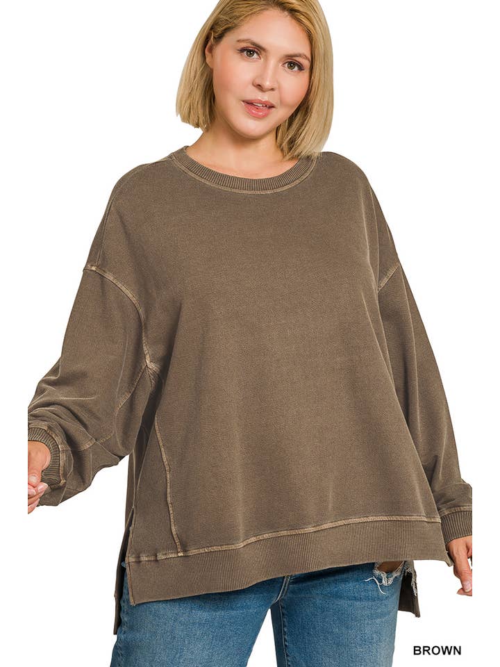 Vanilla Monkey – wholesale Sweatshirt – Women's – Plus F/terry Pigment Dye And Enzyme Washing Pullover3