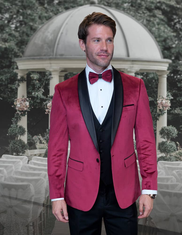 Statement Clothing - Wholesale Tuxedo Set - Men's - Classic Satin Lapel Men's Tuxedo Set VL-1001