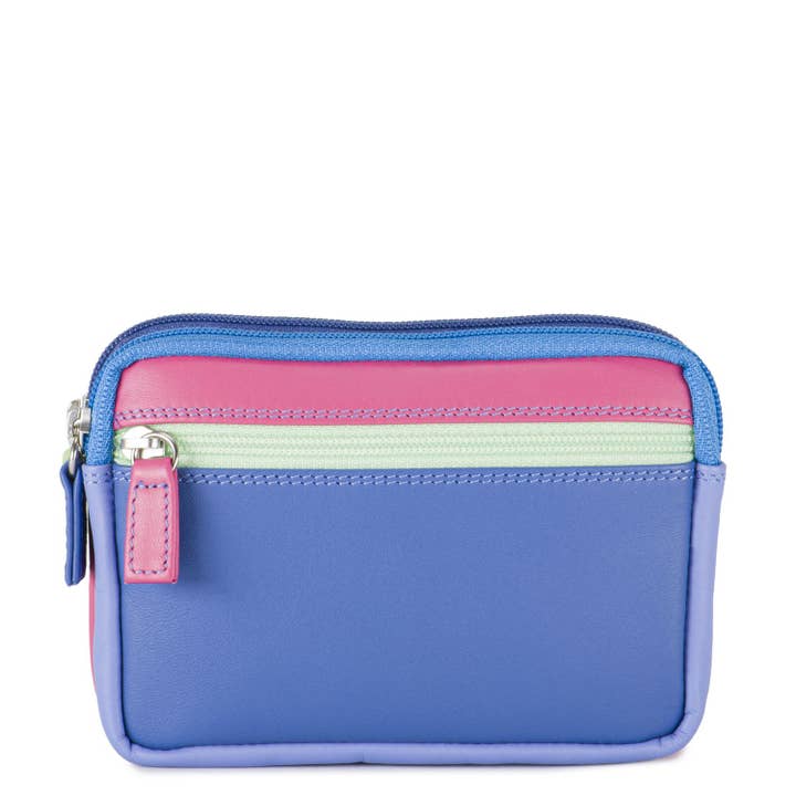 Small Leather Double Zip Purse - Viola for wholesale by Mywalit