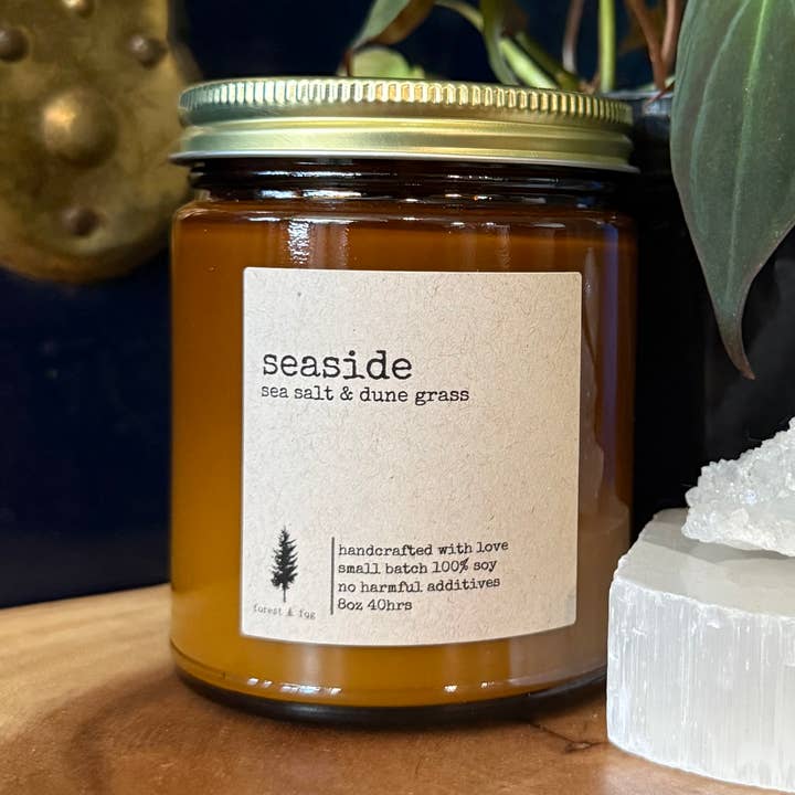 8oz Hand Poured Soy Small Batch Candle-Seaside for wholesale by forest & fog