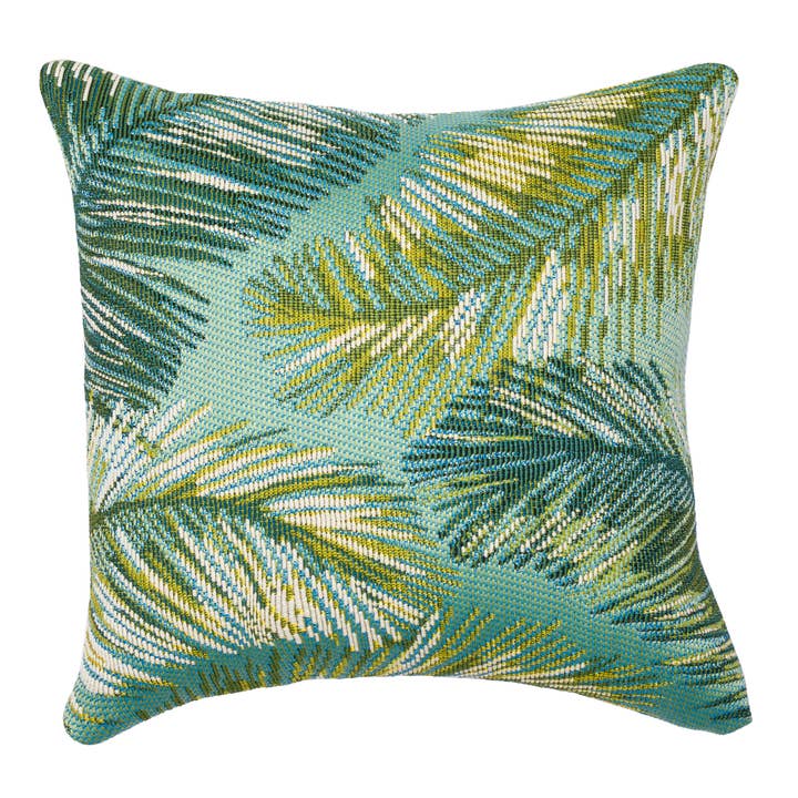 Marina Palm Border Indoor/Outdoor Pillow for wholesale by Liora Manne