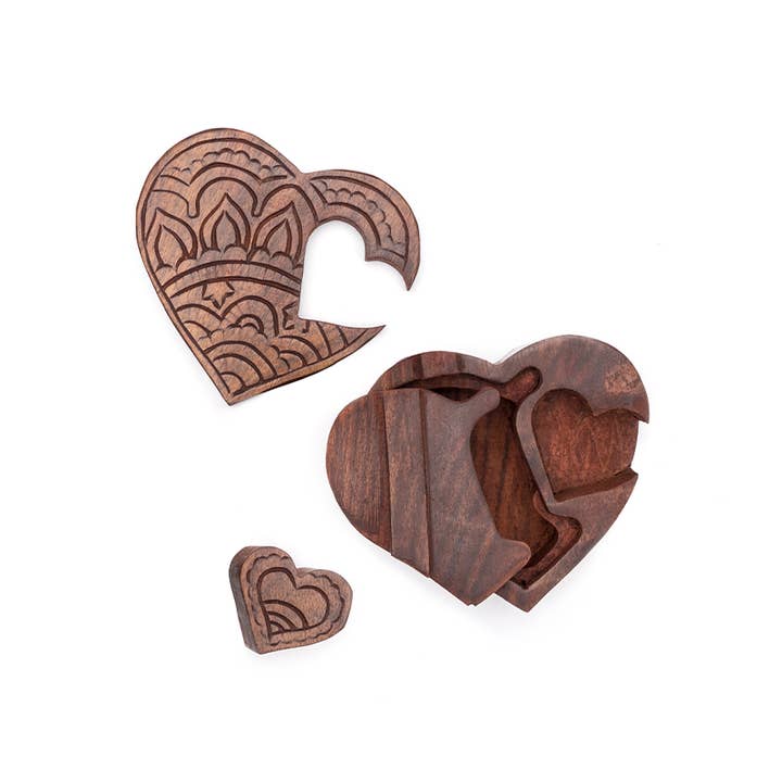 Matr Boomie Fair Trade - Wholesale Decorative Box - Hearts Are One Puzzle Box1