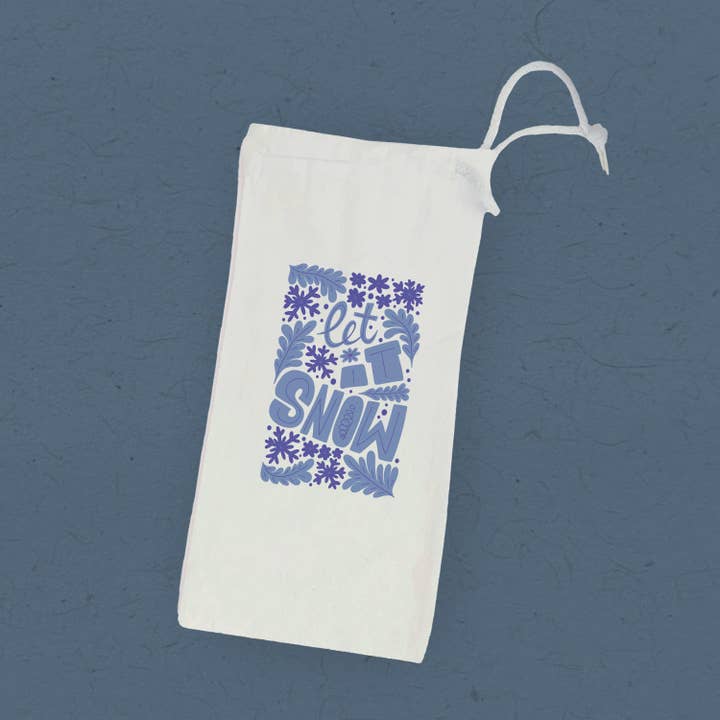 Let it Snow - Christmas Wine Bag for wholesale by Boheme Bliss