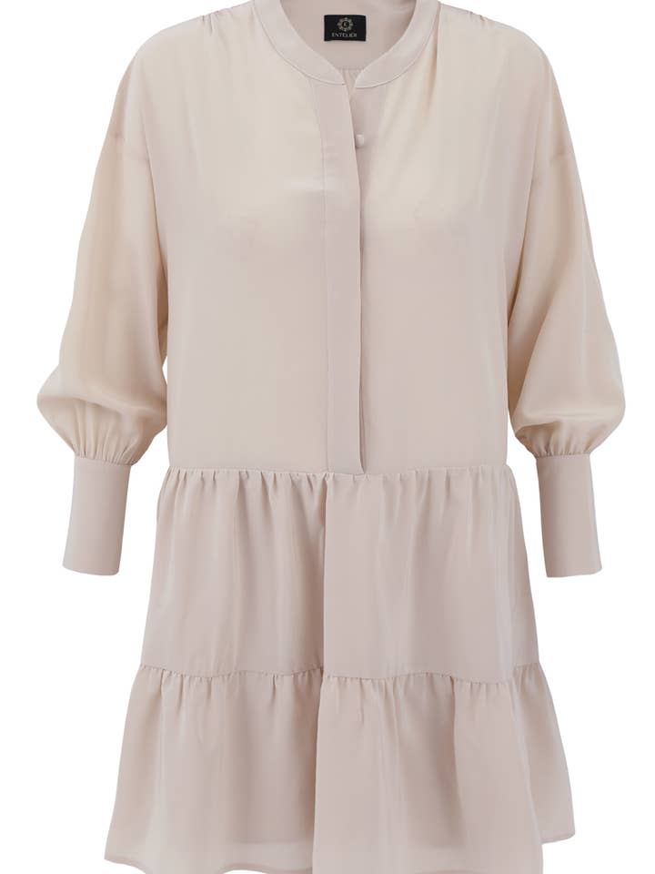 Vestido de Seda Anais Bege por atacado de Entelier