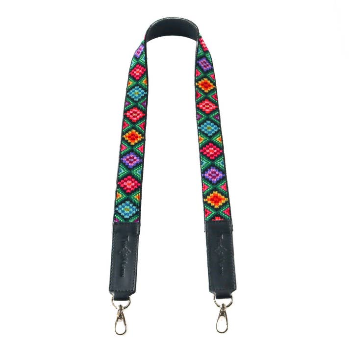 Mai Woven Bag Strap - Multi with Leather for wholesale by Tin Marin