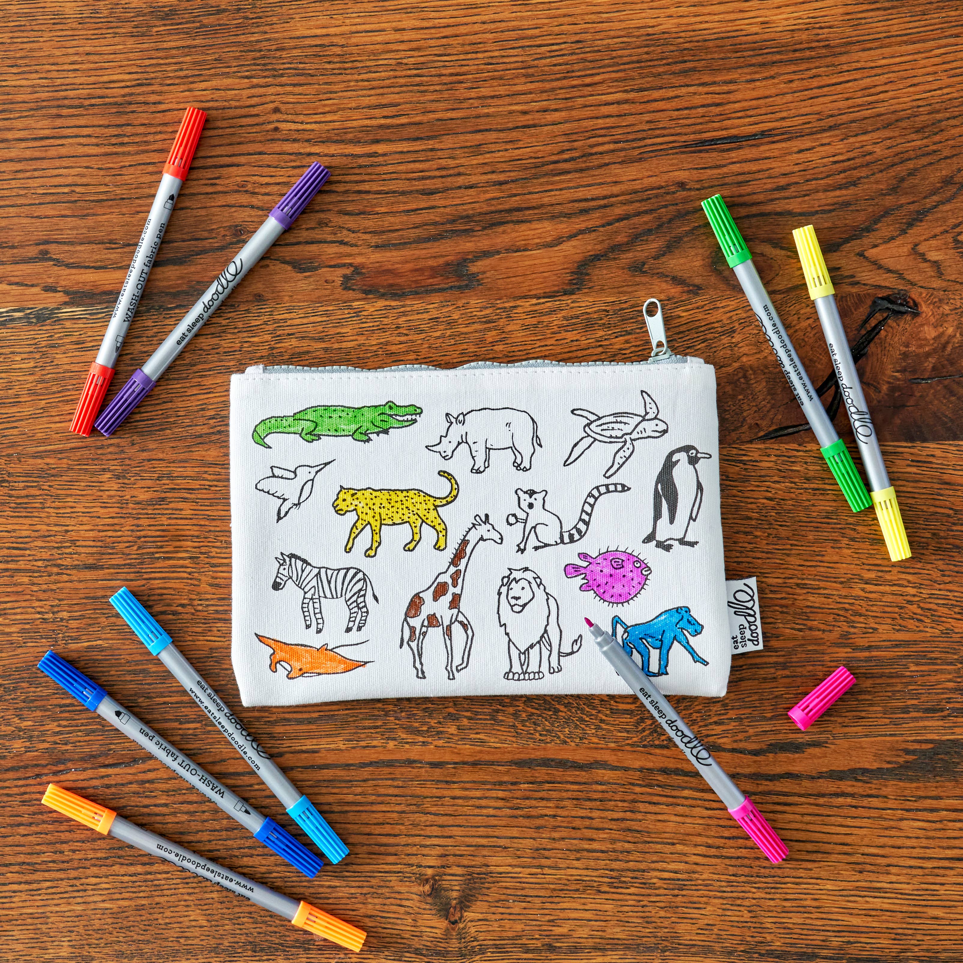 eatsleepdoodle - Wholesale DIY Craft Kit - Kids - DIY Craft Kit - Color In World Map Pencil Case1