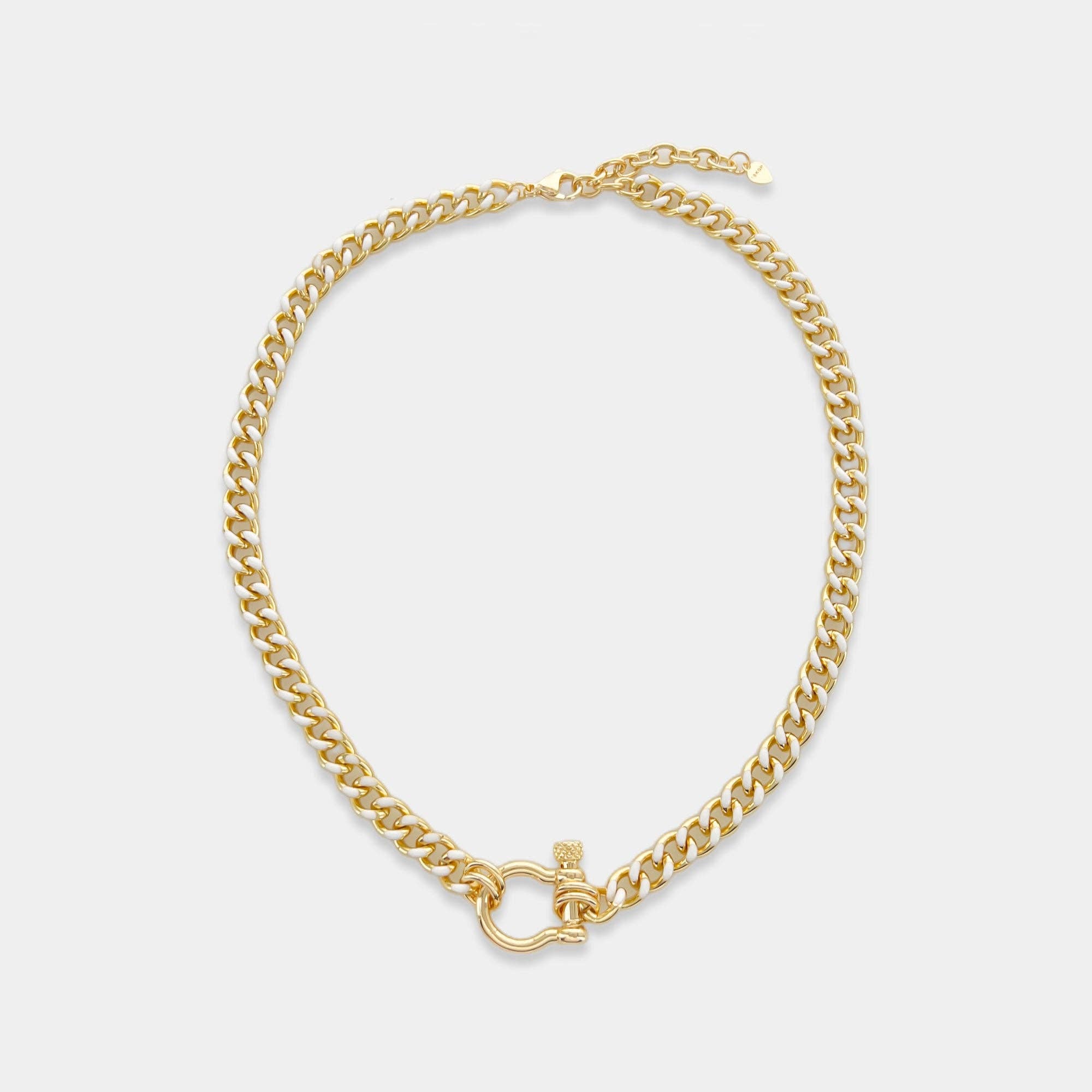 OMG Blings - Vente Collier maille et chaîne - ANK275 - Chaîne Gourmette Émaillée*2