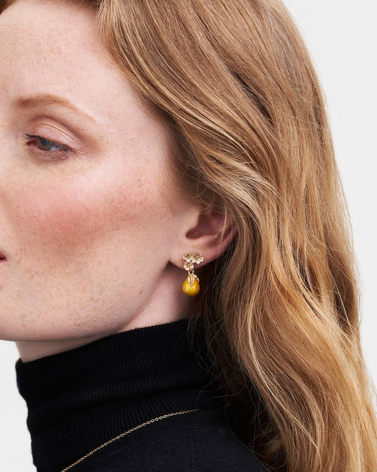 Fable England – wholesale Dangle earrings – Golden Pear Drop Gold Earrings2