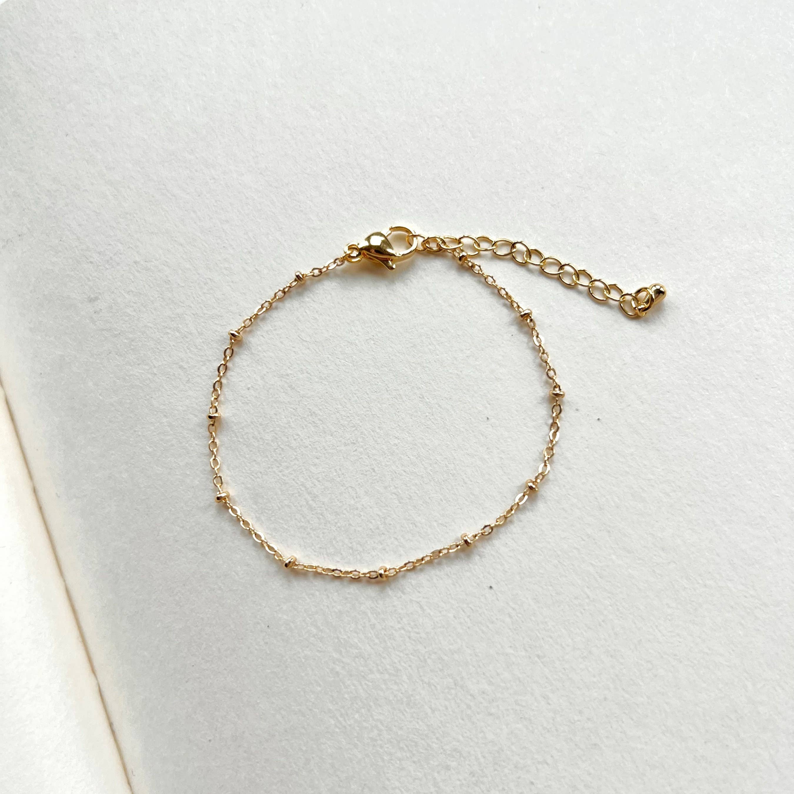 Rossie Jewellery – wholesale Link & chain bracelet – 14k Gold Filled Minimalist Satellite Chain Bracelet4
