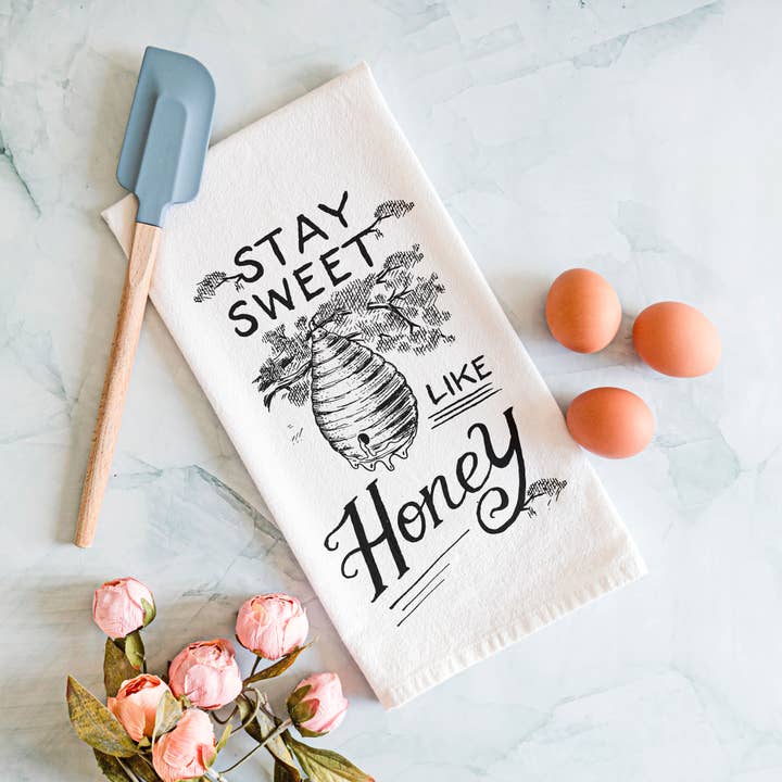 Spring Decor, Gift Giving, Stay Sweet, Cotton Tea Towel for wholesale by Clairmont & Co