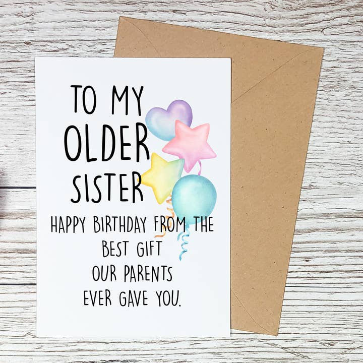 Tarjetas de cumpleaños divertidas para hermana mayor, tarjetas sarcásticas para venta al por mayor de Sorry Not Sorry Co