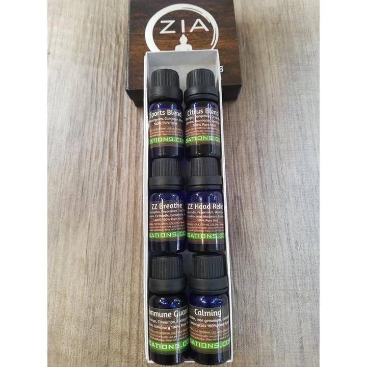 Zia Zensations Inc. - Wholesale Essential Oil - Zia Zensational Blends 6 Pack Set