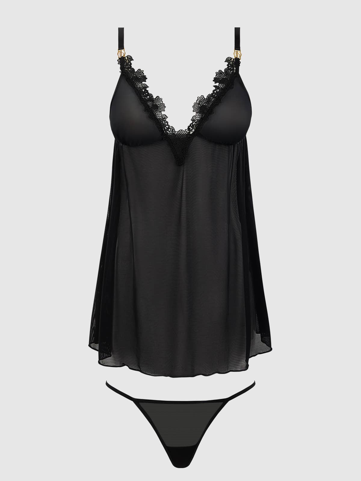 House of Desire - Wholesale Lingerie Set - Women's - ASHLEY ALEXISS LACE & MESH BABYDOLL & G-STRING SET7