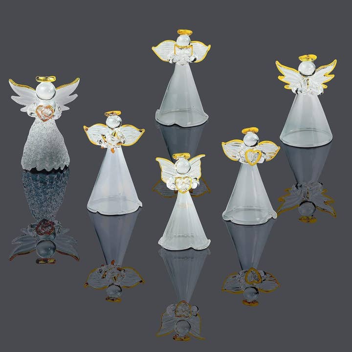 4E's Novelty - Wholesale Ornament -
12-Piece Mini Glass Angel Ornament for Christmas Tree Decor3