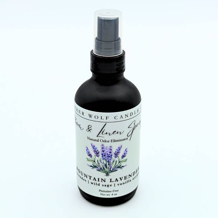 Mountain Lavender Room & Linen Spray for wholesale by Mother Wolf Candle Co.
