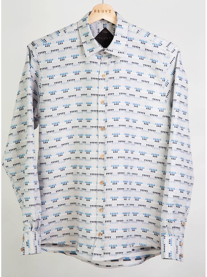 Chemise grise à motif triangles pour la vente par FLUYT