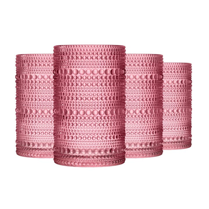 Greenline Goods - Wholesale Drinking Glass/Cup - Hobnail Drinking Glasses - Wine 14 oz ( Set of 4 )