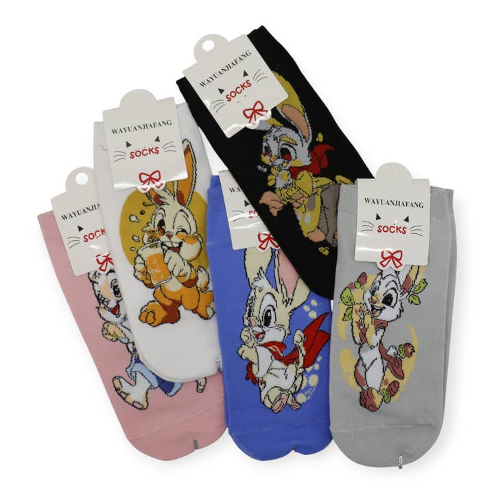 ASSORTED Women's Cute Rabbit Cartoon Socks SK4222-2 (12PC) for wholesale on Faire2