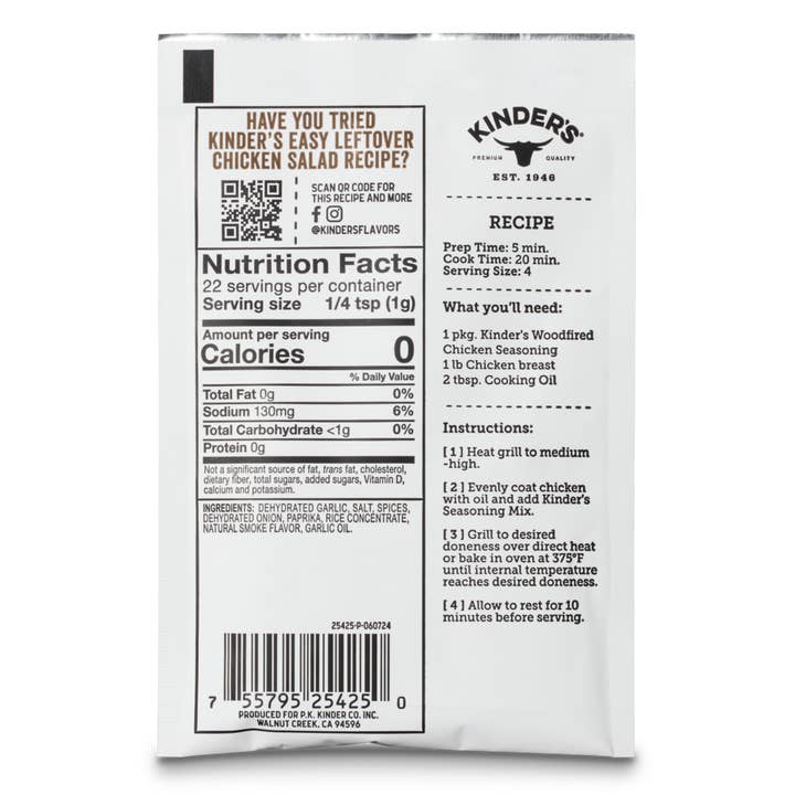 Kinder's Sauces & Seasonings - Wholesale Dried Spice Mix - Woodfired Chicken Grilling Seasoning2