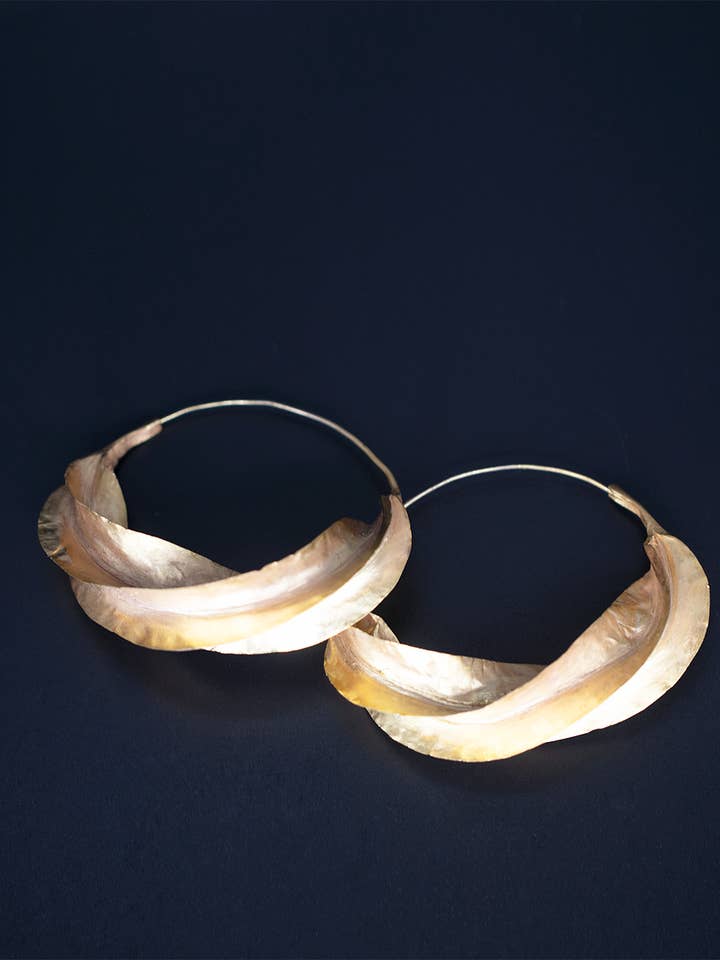 Orecchini Fulani dorati - Versione grande per la vendita all'ingrosso da parte di Fulaba