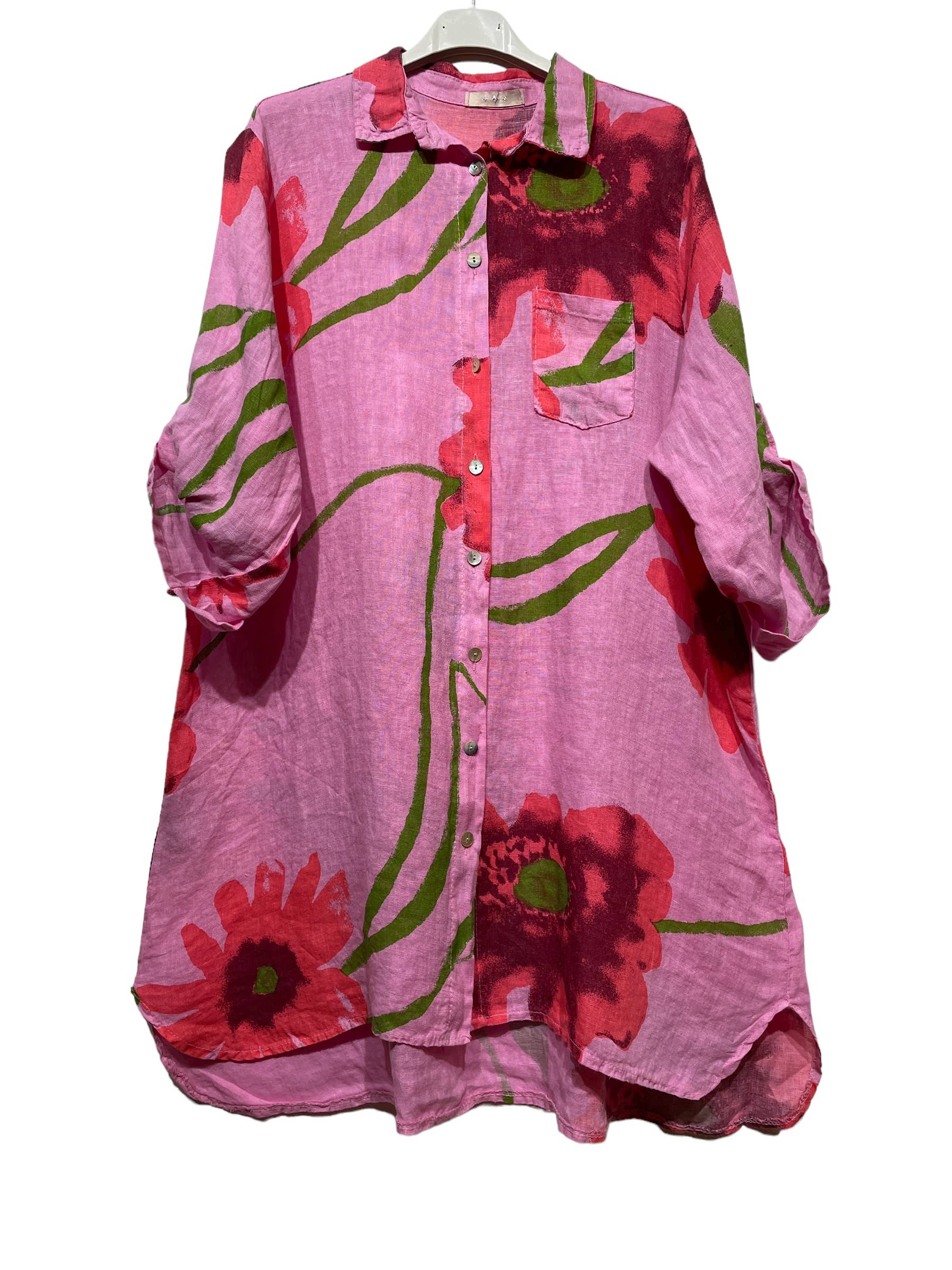 LINEN & COTTON HOUSE - Wholesale Button Down Shirt - Women's - 46102 FLORAL LINEN SHIRT7