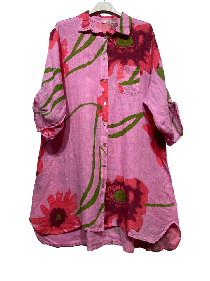 LINEN & COTTON HOUSE - Wholesale Buttoned-down shirt – Women's - 46102 FLORAL LINEN SHIRT7