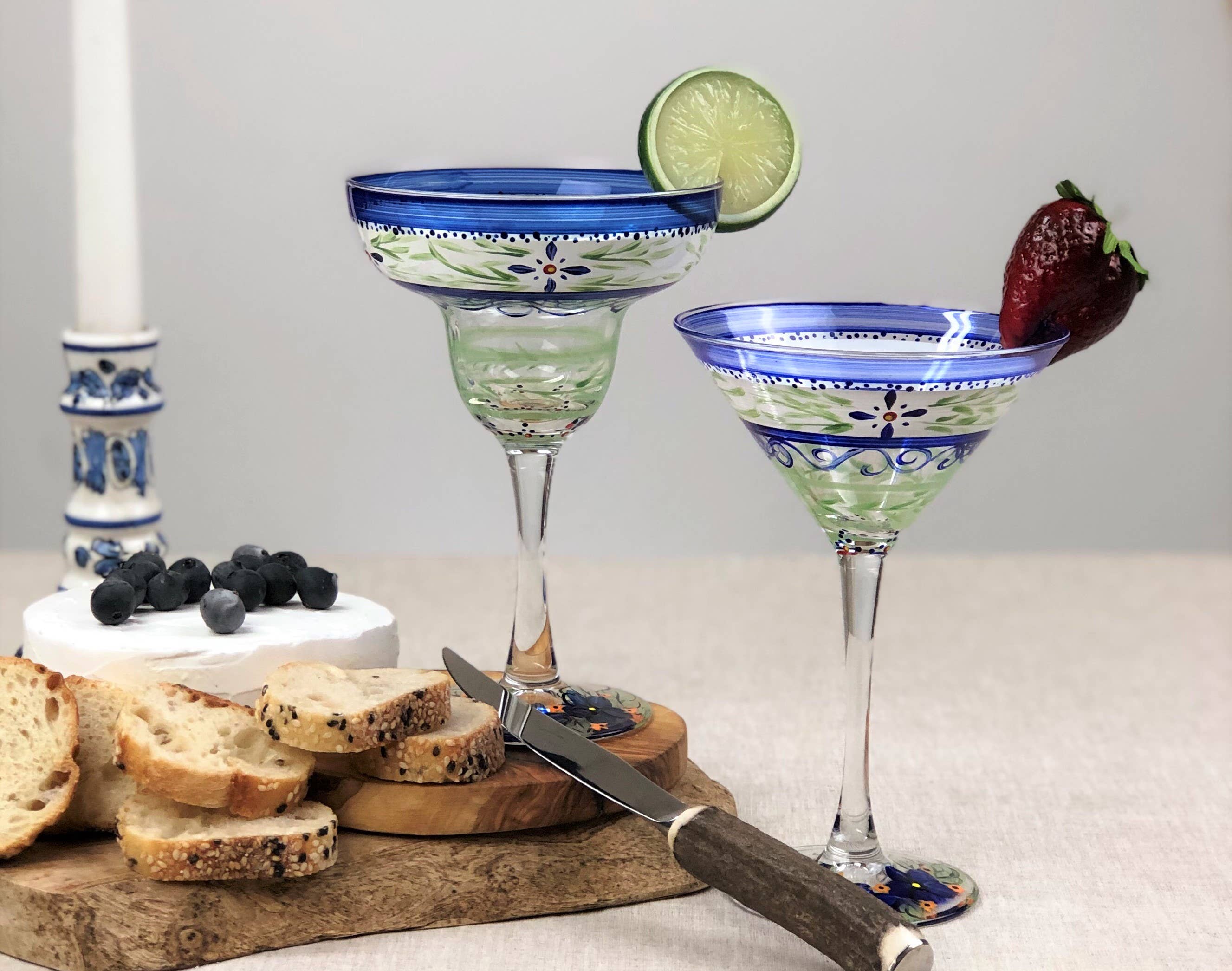 Golden Hill Studio – wholesale Cocktail-/likörglas – Barcelona Blue Martini Glasögon3