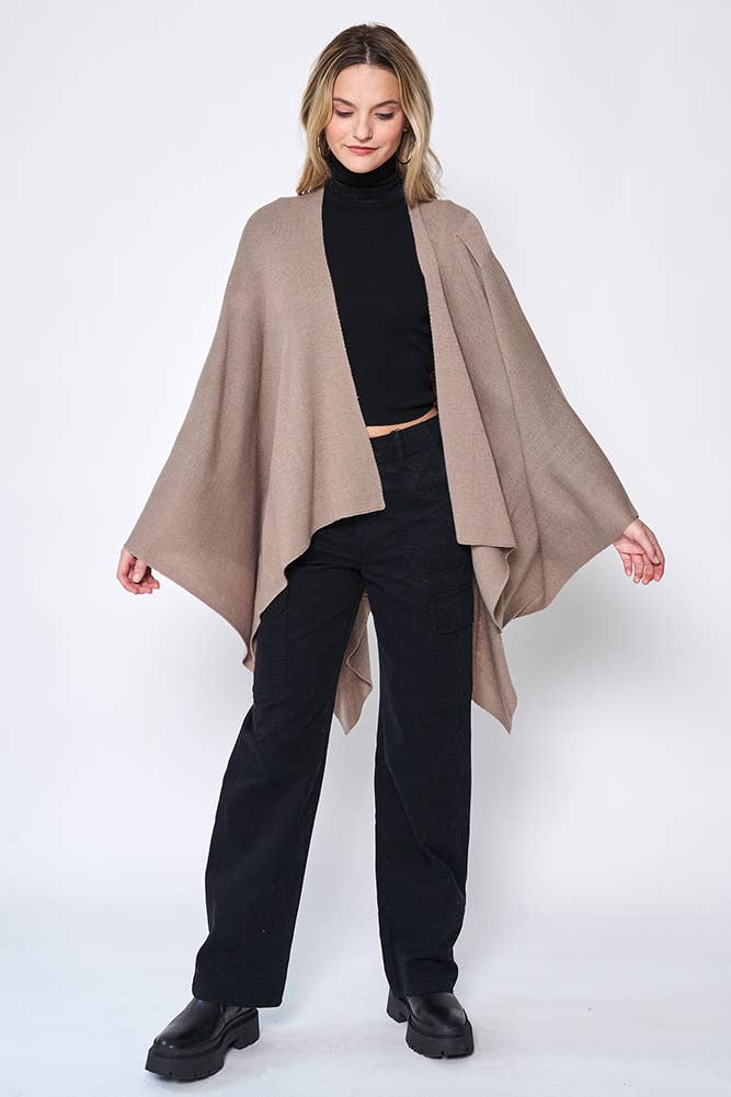 Hana - Venta al por mayor Poncho - Mujer - Ruana sólida con correa para el hombro74