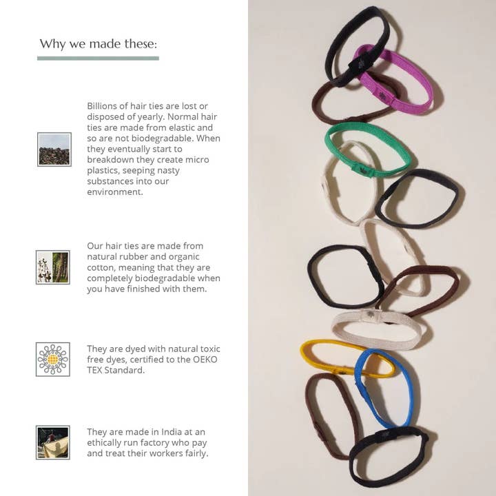 Wild and Stone – wholesale Hair tie – Hair Ties - Plastic Free - 6 Pack (Blonde)2