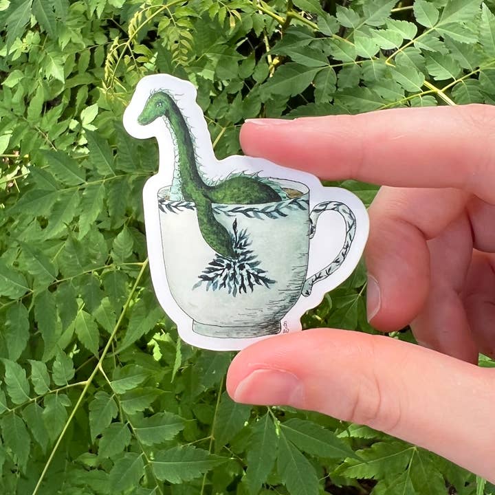 Lizzy Gass – wholesale Sticker – Loch Ness Monster in a Teacup Sticker