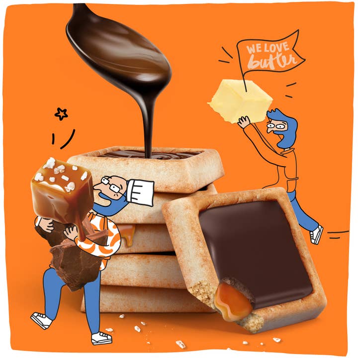 Michel et Augustin - Wholesale Cookie - 1 case of 18 Bars of Milk Chocolate and Caramel cookie