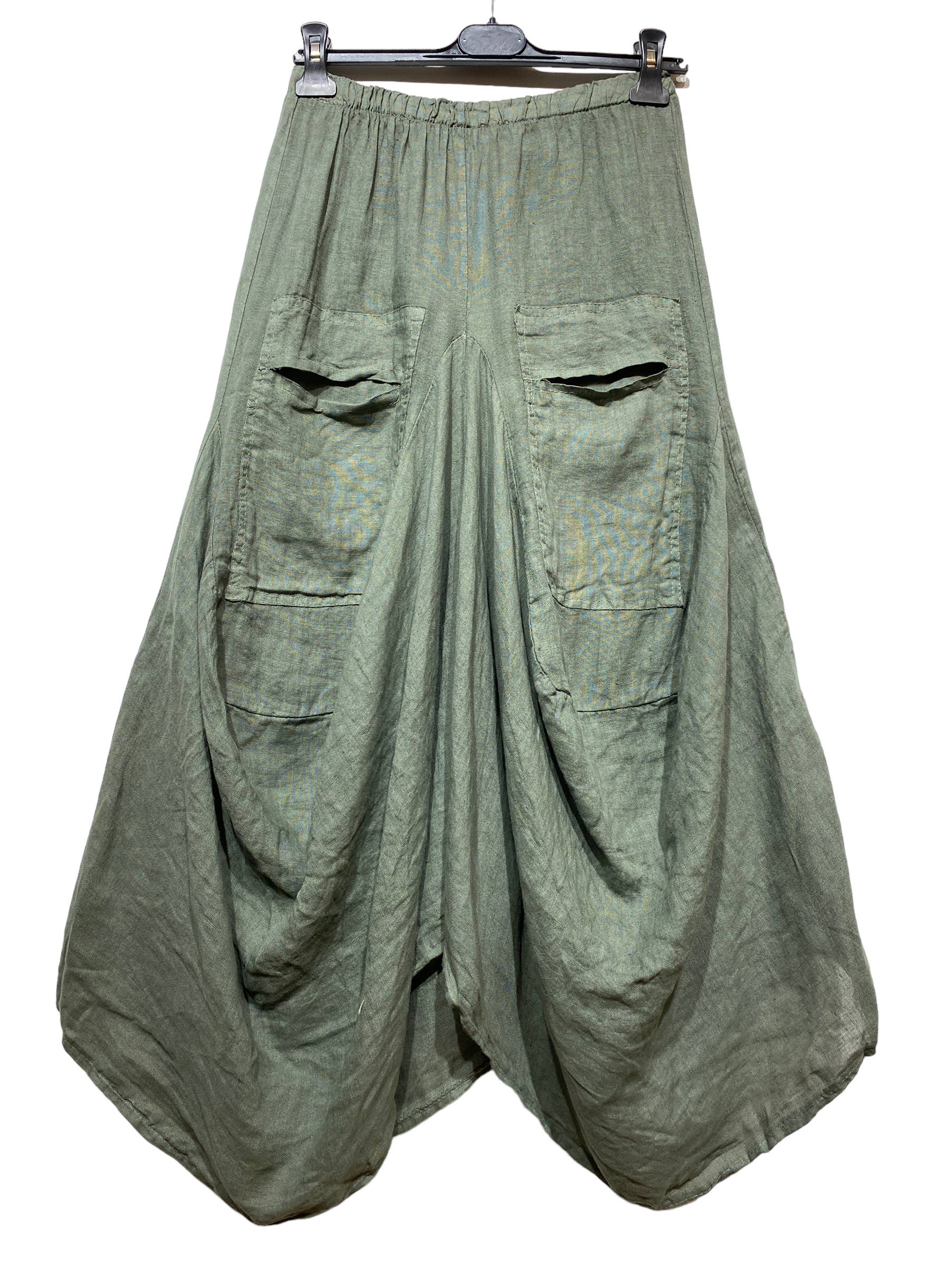 LINEN & COTTON HOUSE - Wholesale Jumpsuit - Women's - LINEN SAROUEL SKIRT WITH POCKETS 9917 663342