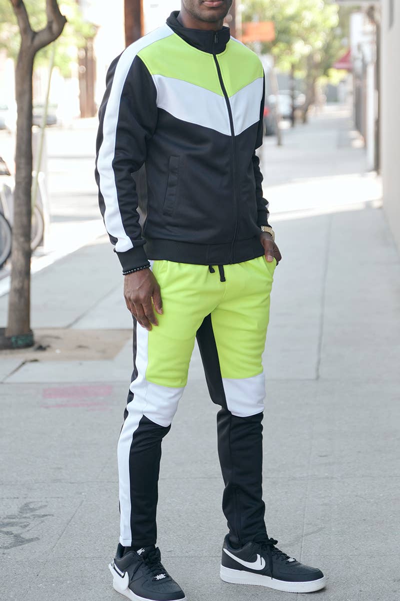 Victorious - Wholesale Tracksuit - Men's - ST553 Color Block Track Suits Set Pre-Pack1